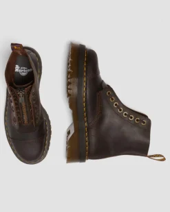 Dr. Martens New And Featured|Boots*Sinclair Crazy Horse leather platform boots in Dark Brown Dark Brown — Crazy Horse