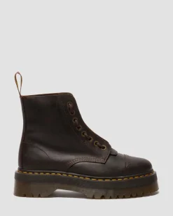 Dr. Martens New And Featured|Boots*Sinclair Crazy Horse leather platform boots in Dark Brown Dark Brown — Crazy Horse