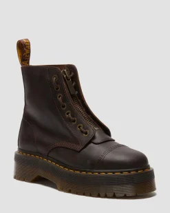 Dr. Martens New And Featured|Boots*Sinclair Crazy Horse leather platform boots in Dark Brown Dark Brown — Crazy Horse