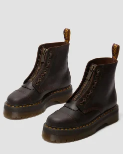 Dr. Martens New And Featured|Boots*Sinclair Crazy Horse leather platform boots in Dark Brown Dark Brown — Crazy Horse