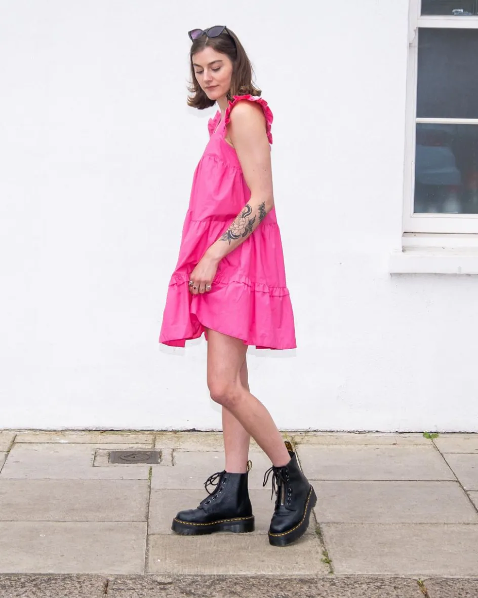 Dr. Martens New And Featured|New And Featured*Sinclair Milled Nappa Leather Platform Boots in Black Milled Nappa BLACK MILLED NAPPA — Milled Nappa
