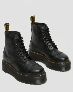 Dr. Martens New And Featured|New And Featured*Sinclair Milled Nappa Leather Platform Boots in Black Milled Nappa BLACK MILLED NAPPA — Milled Nappa