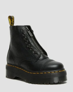 Dr. Martens New And Featured|New And Featured*Sinclair Milled Nappa Leather Platform Boots in Black Milled Nappa BLACK MILLED NAPPA — Milled Nappa