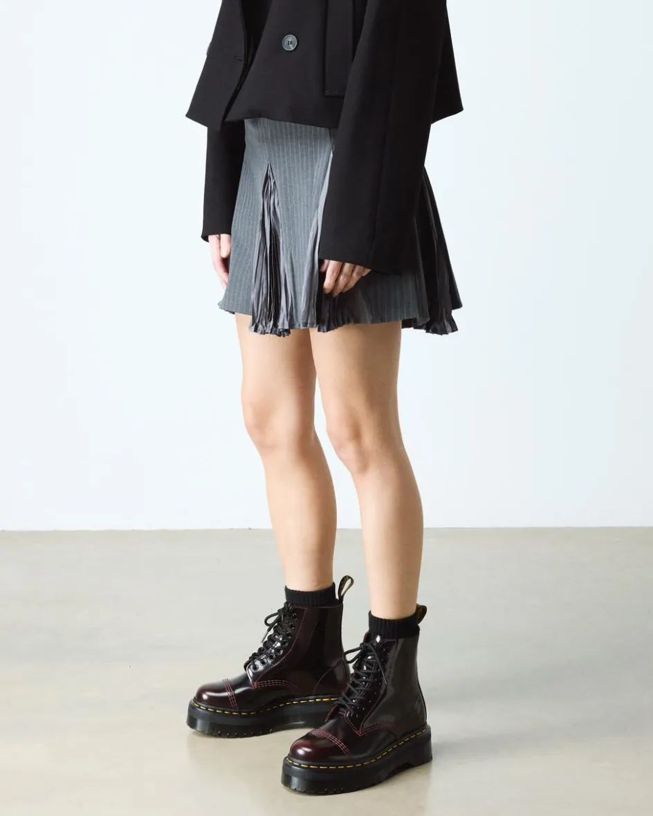 Dr. Martens Platform Boots|Boots*Sinclair Women's Arcadia Leather Platform Boots in Cherry Red Arcadia Cherry Red Arcadia — Arcadia