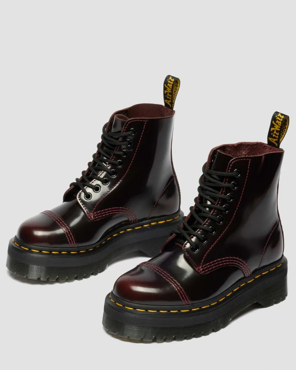 Dr. Martens Platform Boots|Boots*Sinclair Women's Arcadia Leather Platform Boots in Cherry Red Arcadia Cherry Red Arcadia — Arcadia