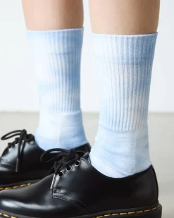 Dr. Martens Socks|New And Featured*Tie Dye Organic Cotton Blend Socks in Cornflower Blue Cornflower Blue — Organic Cotton Blend