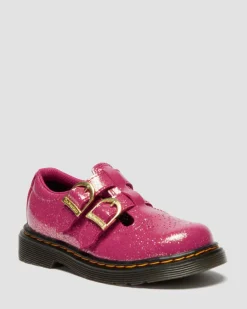 Dr. Martens Last Chance Styles*TODDLER 8065 GLITTER PATENT LEATHER MARY JANE SHOES in Fuchsia FUCHSIA+SILVER+GOLD — Nebula Glitter