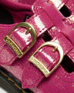 Dr. Martens Last Chance Styles*TODDLER 8065 GLITTER PATENT LEATHER MARY JANE SHOES in Fuchsia FUCHSIA+SILVER+GOLD — Nebula Glitter