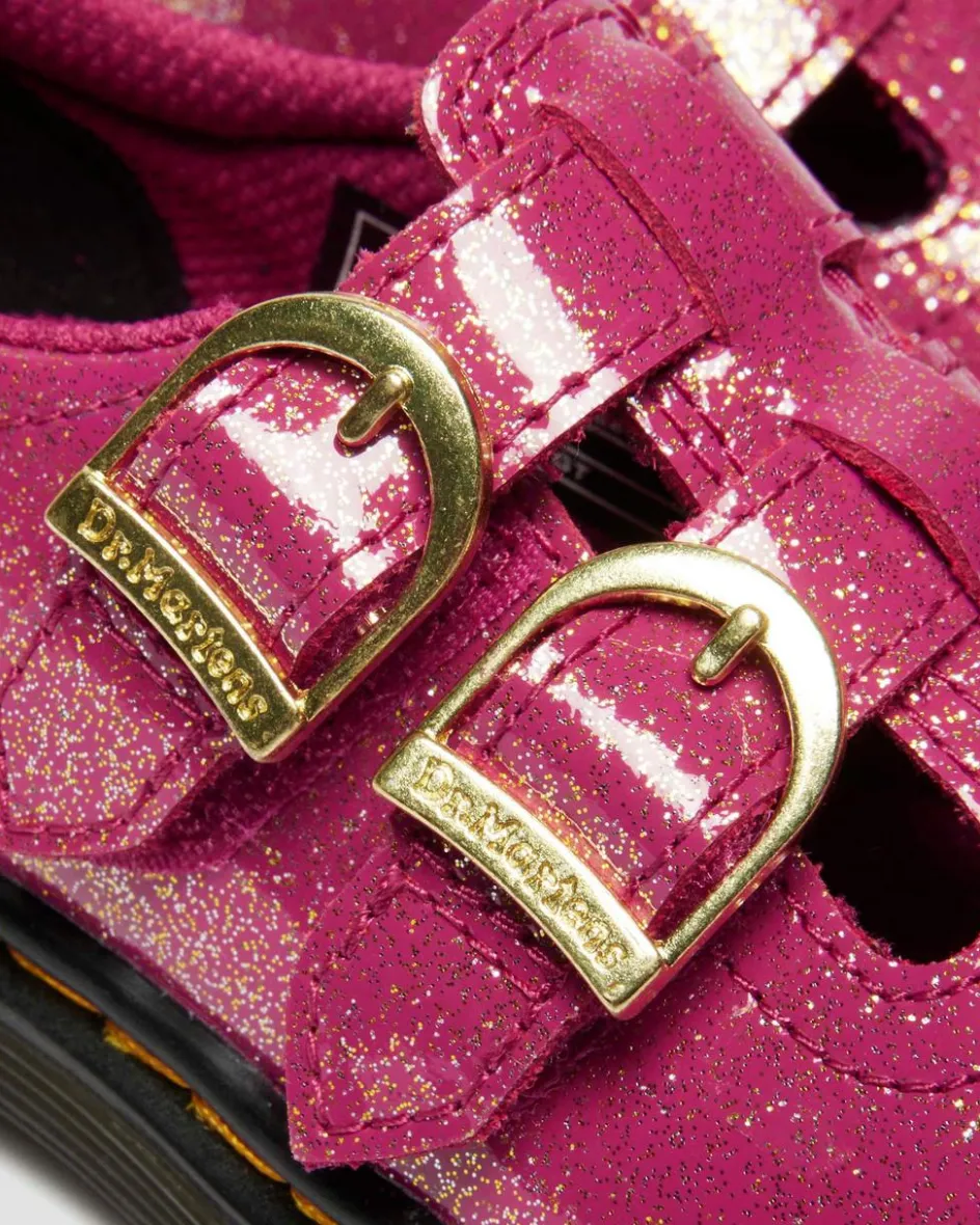 Dr. Martens Last Chance Styles*TODDLER 8065 GLITTER PATENT LEATHER MARY JANE SHOES in Fuchsia FUCHSIA+SILVER+GOLD — Nebula Glitter