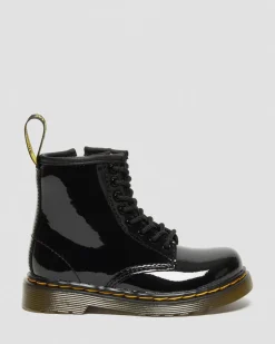 Dr. Martens Toddler & 2-4 Years*Toddler 1460 Patent Leather Lace Up Boots in Black Black — Patent Lamper