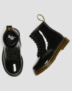 Dr. Martens Toddler & 2-4 Years*Toddler 1460 Patent Leather Lace Up Boots in Black Black — Patent Lamper