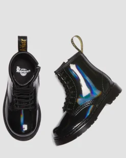 Dr. Martens Last Chance Styles*Toddler 1460 Rainbow Patent Leather Lace Up Boots in Black Black — Rainbow Patent