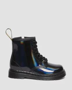 Dr. Martens Last Chance Styles*Toddler 1460 Rainbow Patent Leather Lace Up Boots in Black Black — Rainbow Patent