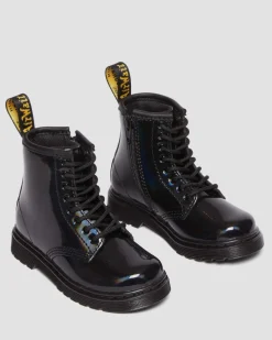 Dr. Martens Last Chance Styles*Toddler 1460 Rainbow Patent Leather Lace Up Boots in Black Black — Rainbow Patent