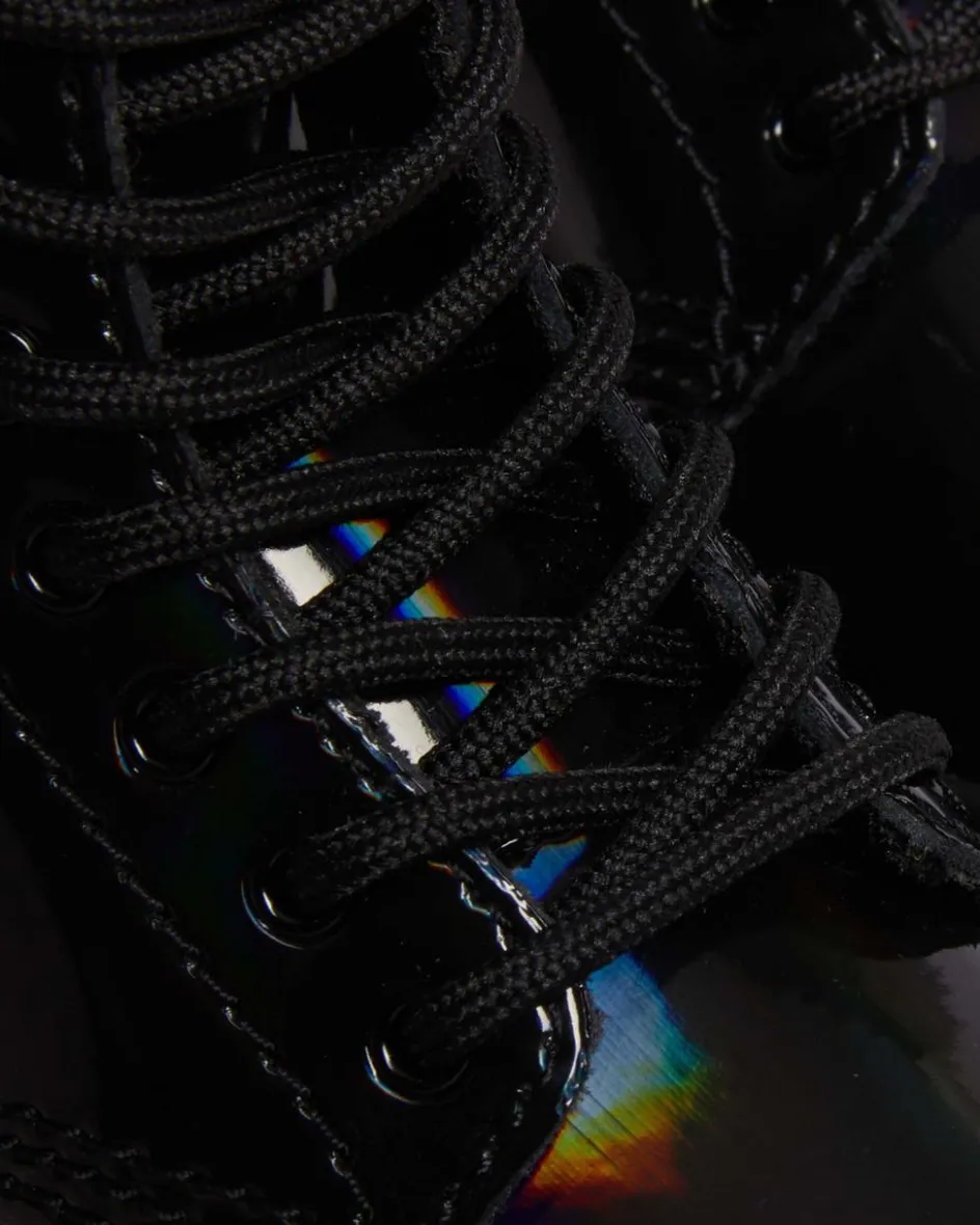 Dr. Martens Last Chance Styles*Toddler 1460 Rainbow Patent Leather Lace Up Boots in Black Black — Rainbow Patent