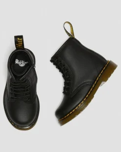 Dr. Martens Toddler & 2-4 Years*Toddler 1460 Softy T Leather Lace Up Boots in Black Black — Softy T
