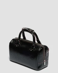 Dr. Martens New And Featured|Accessories*Top Handle Distressed Patent Leather Bag in Black Black — Distressed Patent