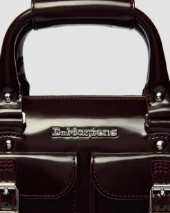 Dr. Martens New And Featured|Accessories*Top Handle Rub Off Leather Bag in Red Red — Oxford Rub Off