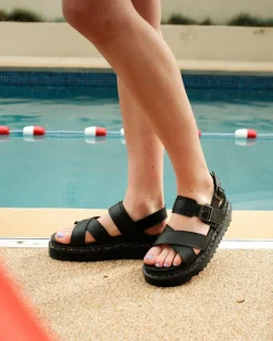 Dr. Martens Mother'S Day Gifts|Spring Sandals*Voss II Athena Leather Strap Sandals in Black BLACK — Athena