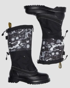 Dr. Martens Winter Boots|Last Chance Styles*14xx Removable Gaiters Sub Boots in Black Black+White