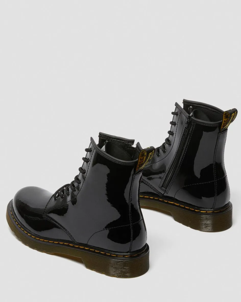 Dr. Martens Youth & 8-14 Years*Youth 1460 Patent Leather Lace Up Boots in Black Black — Patent Lamper