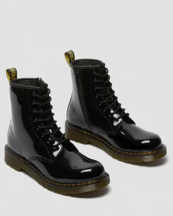Dr. Martens Youth & 8-14 Years*Youth 1460 Patent Leather Lace Up Boots in Black Black — Patent Lamper