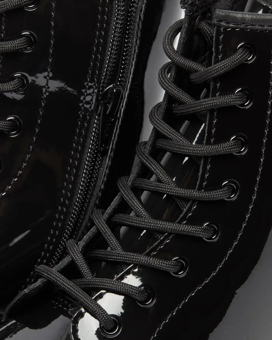 Dr. Martens Youth & 8-14 Years*Youth 1460 Patent Leather Lace Up Boots in Black Black — Patent Lamper