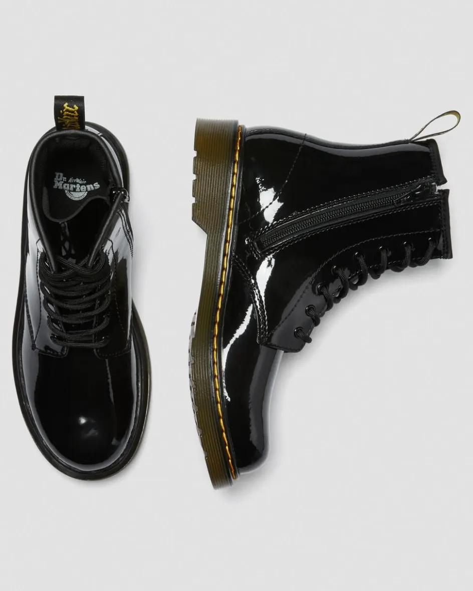 Dr. Martens Youth & 8-14 Years*Youth 1460 Patent Leather Lace Up Boots in Black Black — Patent Lamper