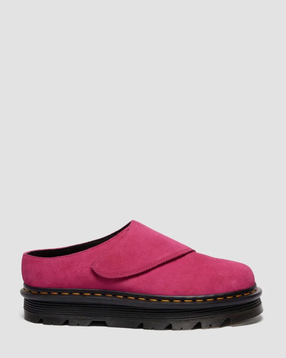 Dr. Martens Last Chance Styles|Last Chance Styles*Zebzag Anywair Suede Mules in Fuchsia Pink FUCHSIA PINK — Bronx Suede