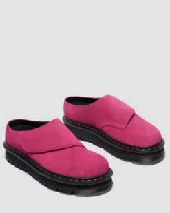 Dr. Martens Last Chance Styles|Last Chance Styles*Zebzag Anywair Suede Mules in Fuchsia Pink FUCHSIA PINK — Bronx Suede