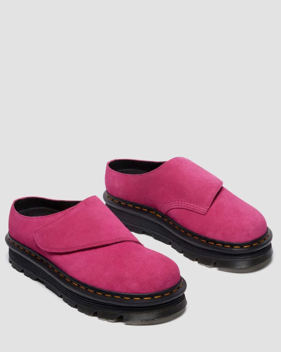 Dr. Martens Last Chance Styles|Last Chance Styles*Zebzag Anywair Suede Mules in Fuchsia Pink FUCHSIA PINK — Bronx Suede
