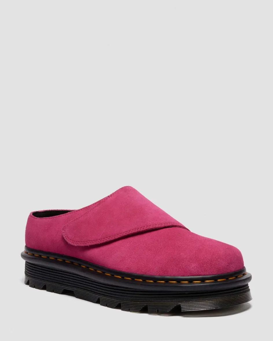 Dr. Martens Last Chance Styles|Last Chance Styles*Zebzag Anywair Suede Mules in Fuchsia Pink FUCHSIA PINK — Bronx Suede