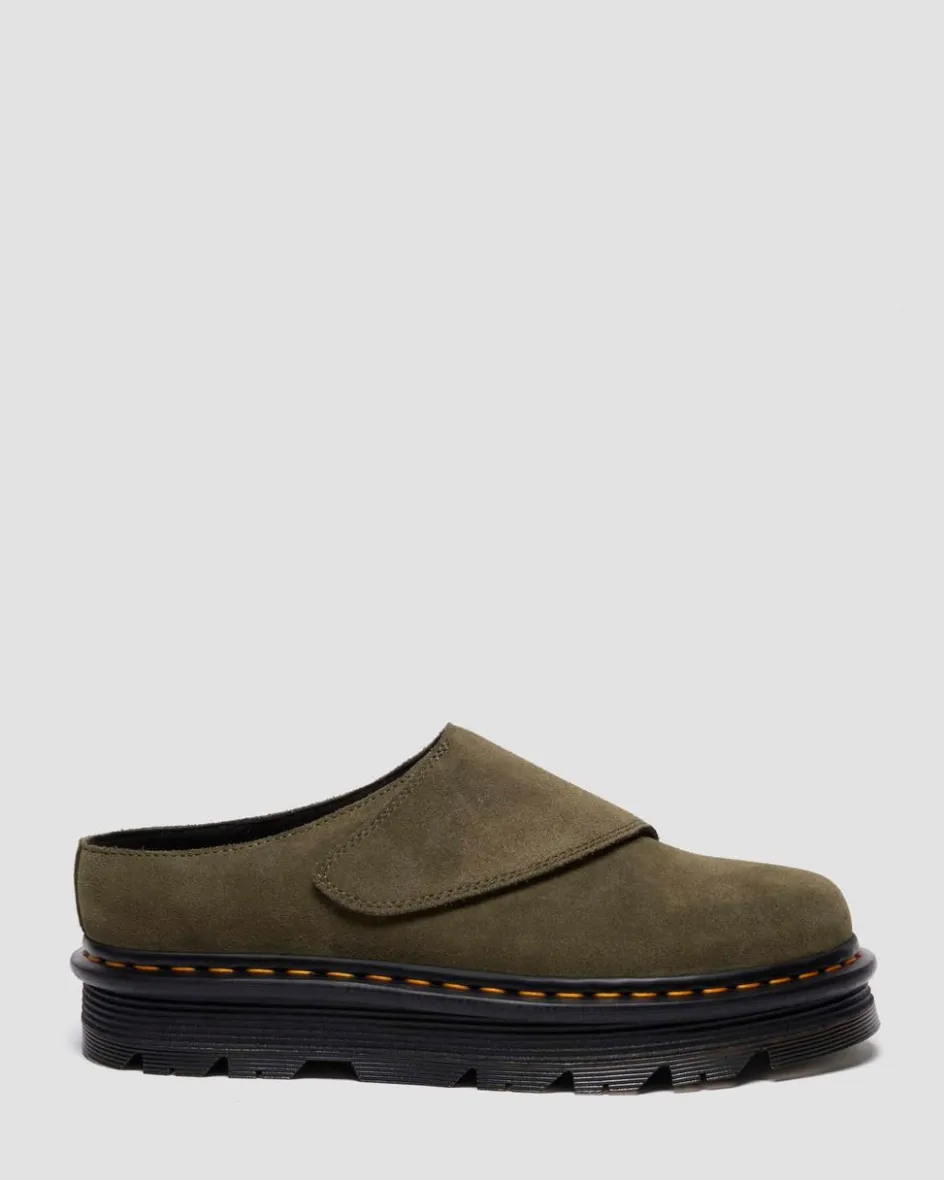 Dr. Martens Last Chance Styles|Last Chance Styles*Zebzag Anywair Suede Mules in Olive Olive — Bronx Suede