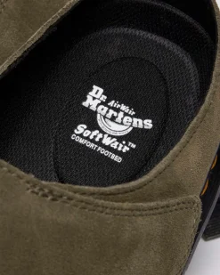 Dr. Martens Last Chance Styles|Last Chance Styles*Zebzag Anywair Suede Mules in Olive Olive — Bronx Suede