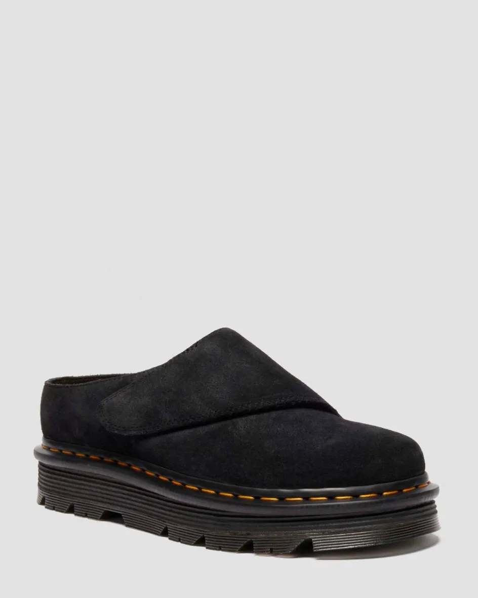 Dr. Martens Mules|Shoes*Zebzag Anywair Suede Mules in Black Black — Bronx Suede