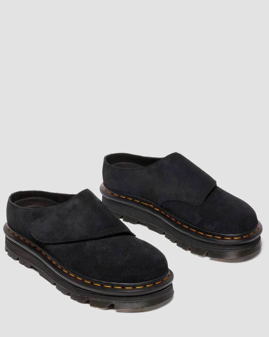 Dr. Martens Mules|Shoes*Zebzag Anywair Suede Mules in Black Black — Bronx Suede