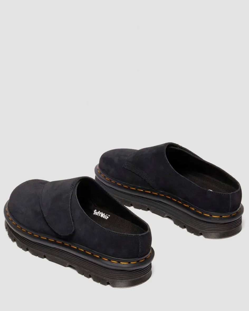 Dr. Martens Mules|Shoes*Zebzag Anywair Suede Mules in Black Black — Bronx Suede