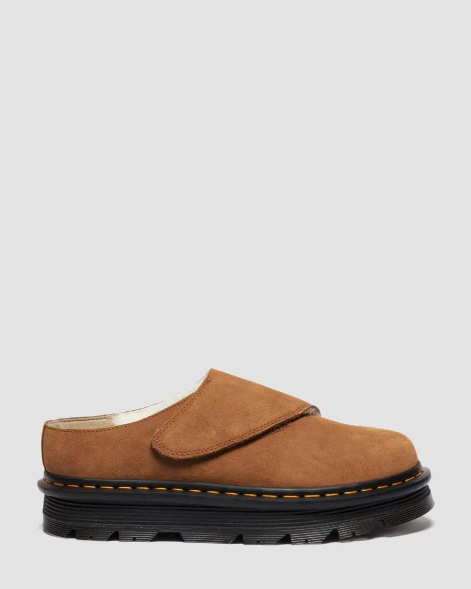Dr. Martens Winter Boots|Last Chance Styles*Zebzag AnyWair Warm Lined Suede Mules in Desert Brown Desert Brown — Bronx Suede