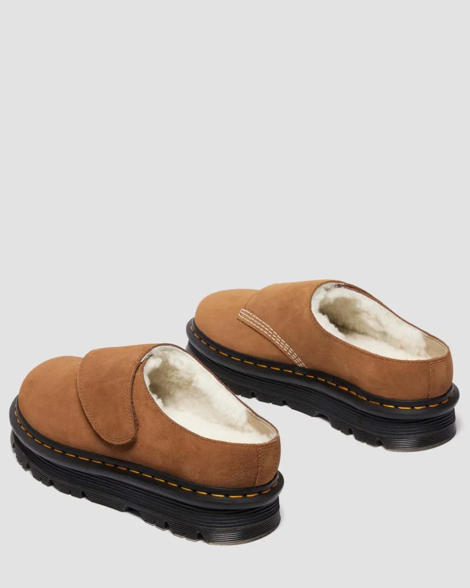Dr. Martens Winter Boots|Last Chance Styles*Zebzag AnyWair Warm Lined Suede Mules in Desert Brown Desert Brown — Bronx Suede