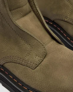 Dr. Martens New And Featured|Boots*Zebzag Laceless Nubuck Boots in Dms Olive DMs Olive — Tumbled Nubuck