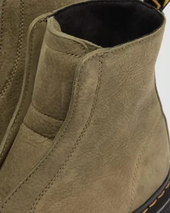 Dr. Martens New And Featured|Boots*Zebzag Laceless Nubuck Boots in Dms Olive DMs Olive — Tumbled Nubuck