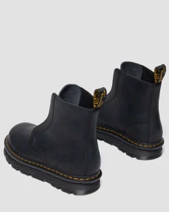 Dr. Martens Boots|Zebzag: The Art Of Comfort*Zebzag Laceless Slip On Leather Boots in Black Black — Wyoming