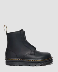 Dr. Martens Boots|Zebzag: The Art Of Comfort*Zebzag Laceless Slip On Leather Boots in Black Black — Wyoming