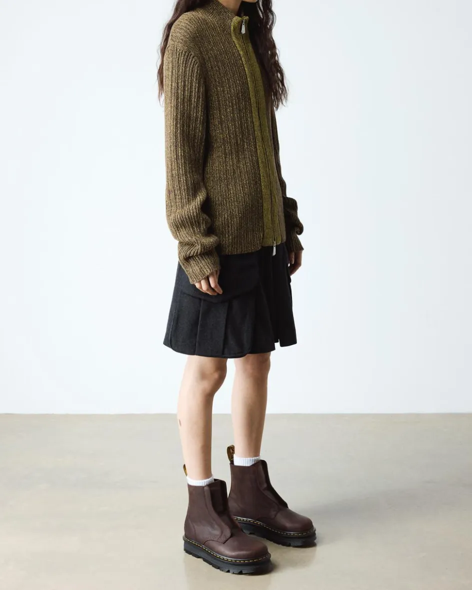 Dr. Martens Boots|Zebzag: The Art Of Comfort*Zebzag Laceless Slip On Leather Boots in Dark Brown Dark Brown — Wyoming