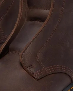 Dr. Martens Boots|Zebzag: The Art Of Comfort*Zebzag Laceless Slip On Leather Boots in Dark Brown Dark Brown — Wyoming