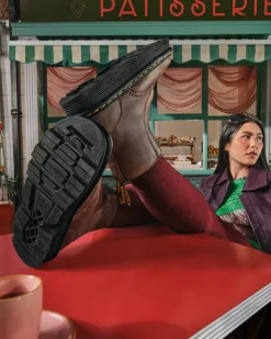 Dr. Martens Boots|Zebzag: The Art Of Comfort*Zebzag Laceless Slip On Leather Boots in Dark Brown Dark Brown — Wyoming