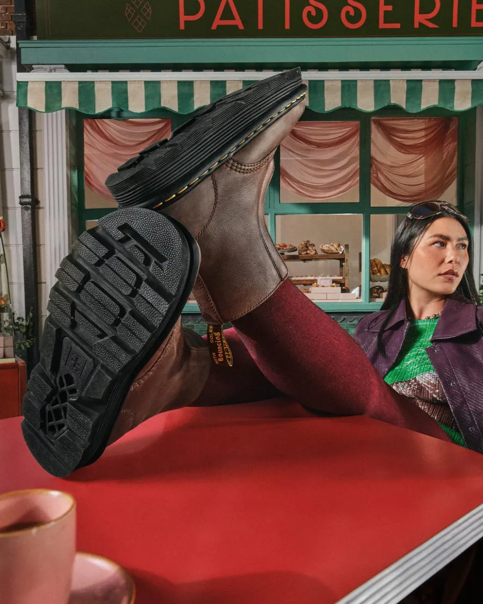 Dr. Martens Boots|Zebzag: The Art Of Comfort*Zebzag Laceless Slip On Leather Boots in Dark Brown Dark Brown — Wyoming