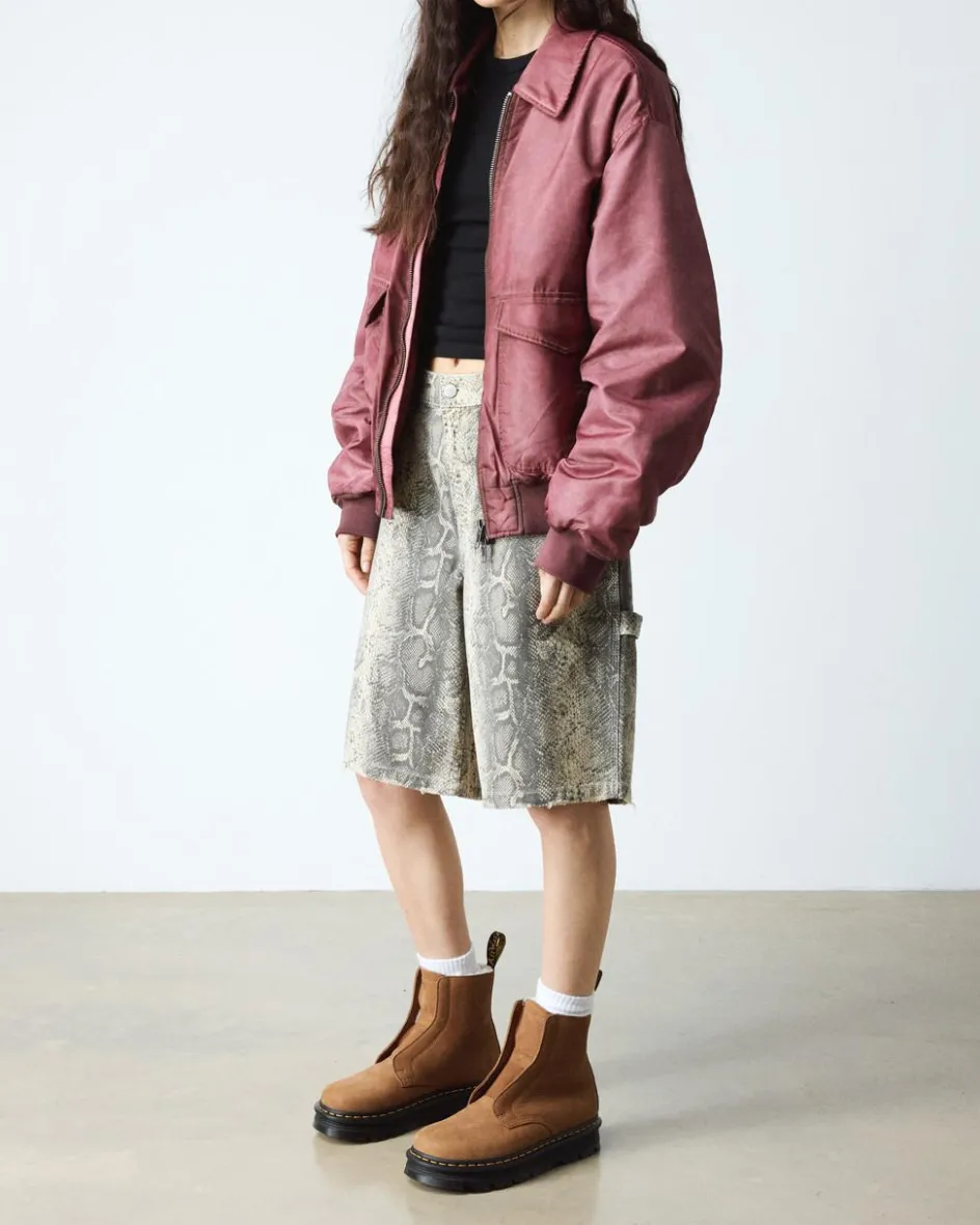 Dr. Martens Winter Boots|Last Chance Styles*ZEBZAG LACELESS WARM LINED SLIP ON NUBUCK BOOTS in Desert Brown DESERT BROWN — Milled Nubuck Wp