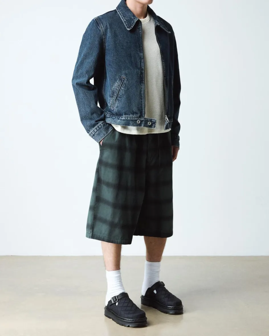 Dr. Martens Mules|Shoes*Zebzag Quilted Canvas Platform Mules in Black Black — Econyl Woven WR+Grizzly