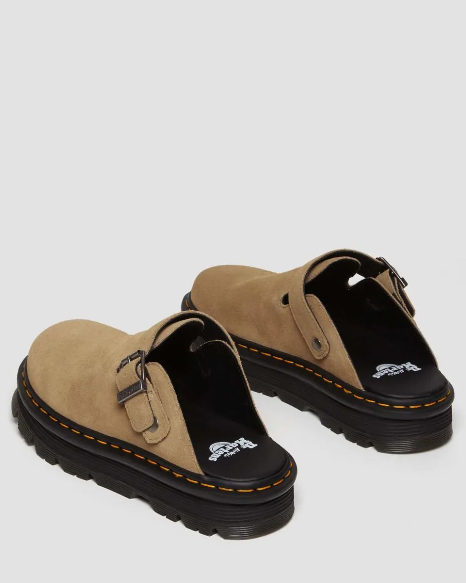 Dr. Martens Mules|Shoes*Zebzag Suede Casual Slingback Platform Mules in Savannah Tan Savannah Tan — E.H.Suede